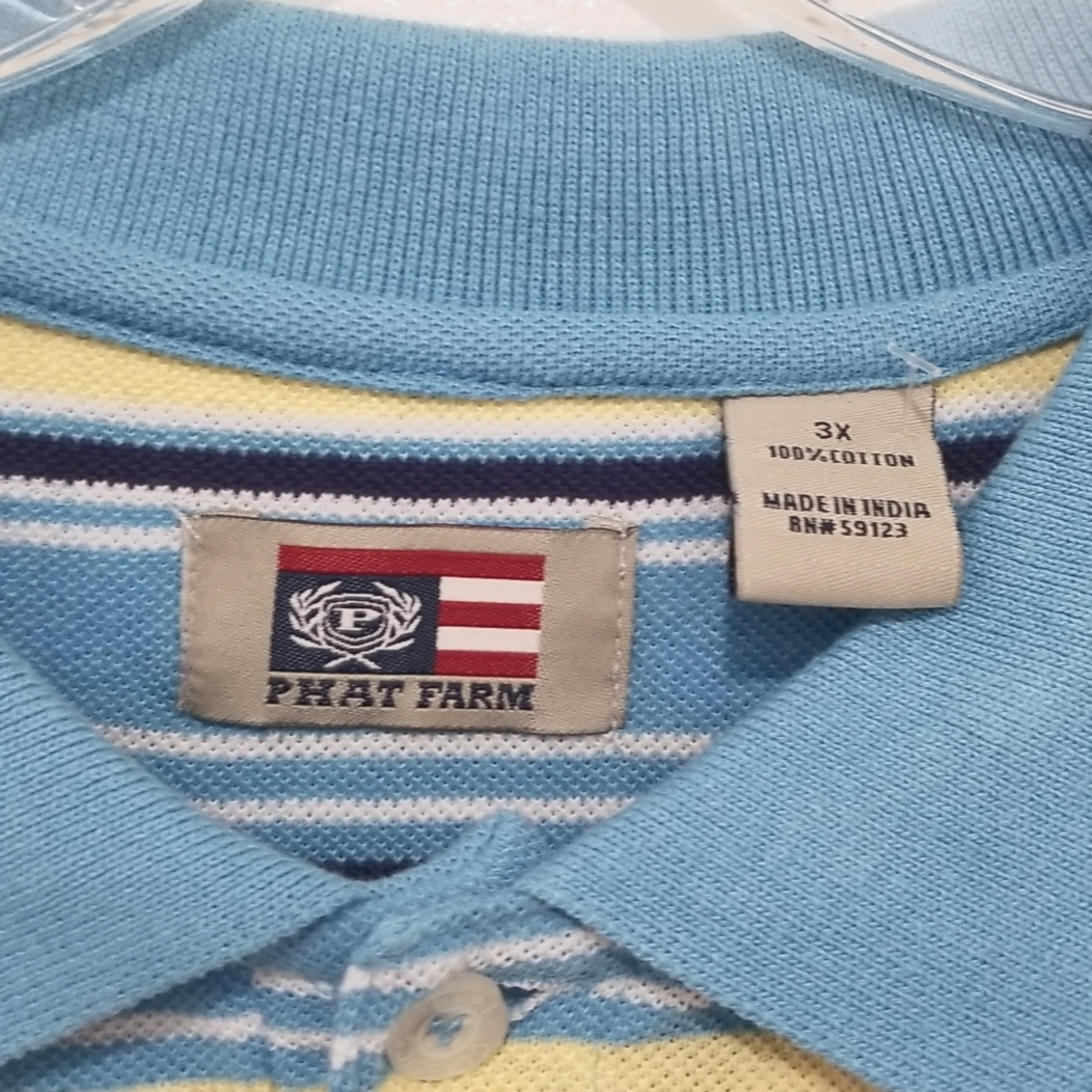 NWT Men's Phat Farm Striped Polo Shirt Size 3XL - Picture 4 of 5